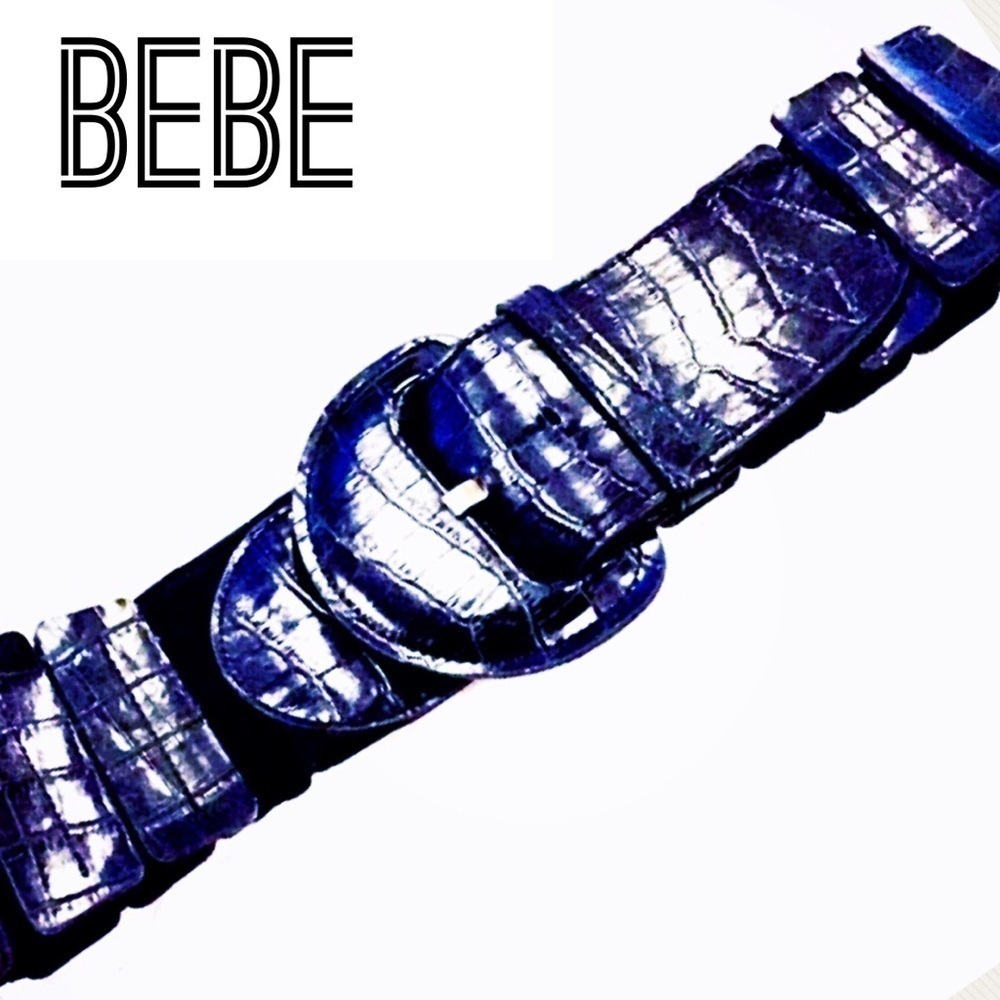 Bebe Black Leather Belt